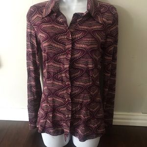 F.FERRANTE MADE IN ITALY stretch shirt 70s pattern